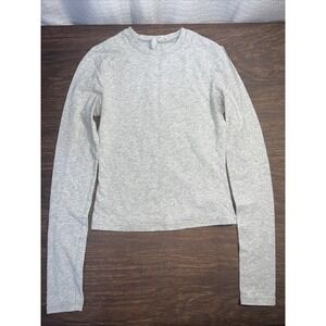 Skims Cotton Jersey Heather Gray Long Sleeve Shirt Women's XS